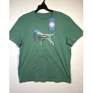 Life is Good T-Shirt Womens XL Green NWT Dog Mountain Graphic Crusher Tee